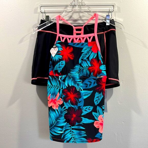 ZERO XPOSURE sunsmart tankini set Size Med 10/12 - Picture 2 of 14